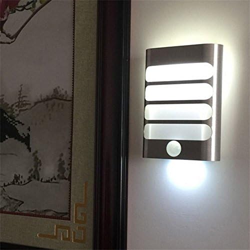 Kiwong Wall Sconce Night Light PIR LED Motion Sensor Activated Night Lights Stick-on Anywhere Auto On/Off Wall Lamps for Hallway Pathway Stairs Bathroom Bedroom Kitchen (white)