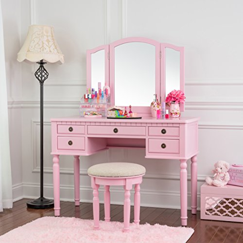 Fineboard Dressing Set with Stool, Pink