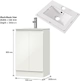 BELOFAY Denvor White 500mm Floor Standing Bathroom Vanity Unit with Basin view 4