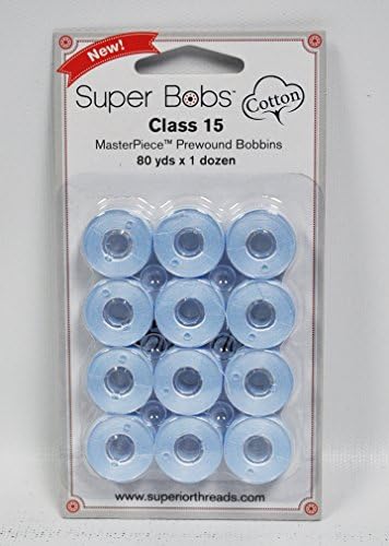 Masterpiece Cotton 80yd Prewound Bobbins 12ct Class 15 Baby Jeffy