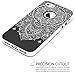 iPhone SE / 5S / 5 Case, MagicMobile Slim Hybrid Case [Cute White Henna Mandala Pattern] Rugged Paisley Print Lace Floral Customized TPU with Bumper Frame Dual Layers - [Black]