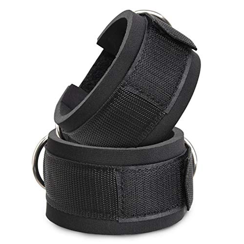 image for TOBWOLF 4 Pack Fitness Thigh Straps with Ankle Cuffs, Soft Neoprene Pa