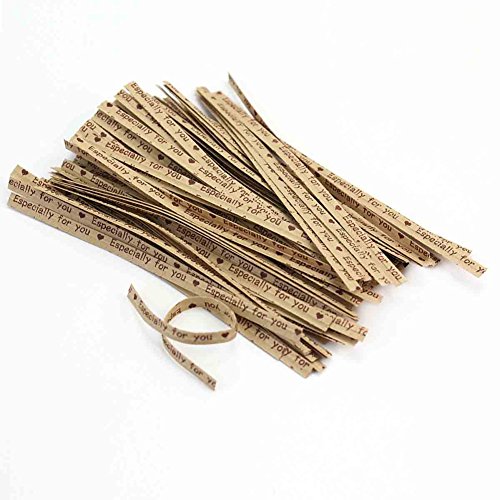 100 Pcs Gift Wrapping Especially For You Twist Ties For Bakery Cookie Candy Bag - Thumbnail 2