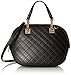 Calvin Klein Permanent Quilted Lamb Round Satchel, Black/Gold