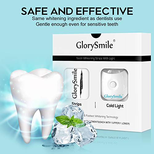 GlorySmile Professional Teeth Whitening Strips kit with Blue LED Light Dental Whitener Professional & Express Whitening Strips Kits Whitener Strips