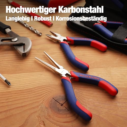 WORKPRO W001305 Mini Precision Pliers Set, Jewellery Pliers, 5 Pieces