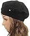 MINAKOLIFE Women's Super Soft Flower Laciness Knit Beanie Hat (Black)