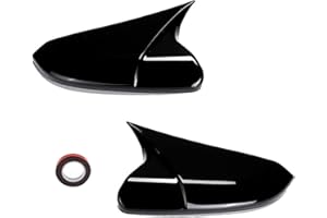 Moonlinks Compatible with 2016-2021 Honda Civic Side Ox Horn Mirror Cover Overlay, Glossy Black LH & RH Side Door Rearview Mirror Cap Trim for 10th Gen Civic,2019-2022 Insight,(1 Pair)