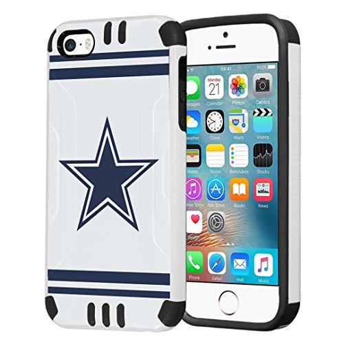 iPhone SE Case, Capsule-Case Hybrid Dual Layer Silm Defender Armor Combat Case (White & Black) Brush Texture Finishing for iPhone SE / iPhone 5s / iPhone 5 - (Cowboy)