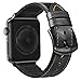 MARGE PLUS Compatible Apple Watch Band 45mm 44mm 42mm, Sweatproof Hybrid Genuine Leather and Silicone Sports Watch Band Replacement for iWatch SE Series 7 6 5 4 3 2 1, Black