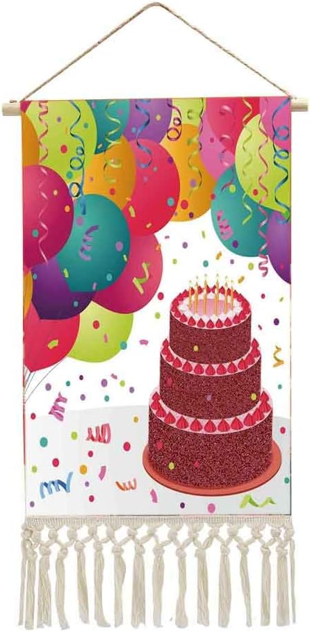 Amazon Co Jp 掛ける絵 可愛い グッズ 軸物 壁掛け 誕生日のデコレーション イチゴトリプレックスケーキキャンドルリボンバルーン新生児のお祝い 多機能 個性 壁アート 装飾画 人気 おしゃれ 多色 ホーム キッチン