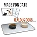 iPrimio Extra Large Pet Feeding Bowl Mat with Logo - Silicone - Hygienic and Safe for Allergic Dogs and Cats - Prevent Pet Water Food Spills - Spill Edge Protect Floor - Non Slip… (Large Gray)