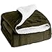 Bedsure Sherpa Fleece Blanket Twin Size Oliver Green Plush Blanket Fuzzy Soft Blanket Microfiber