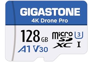 GIGASTONE 128GB Micro SD Card, 4K Drone Pro, MicroSDXC Memory Card for Wyze Cam, Security Camera, DJI Drone or Action Camera,