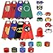 RioRand Dress Up Costumes Cartoon Satin Capes Set with Felt Mask and Exclusive Bag for Kids Boys (8-Pack)