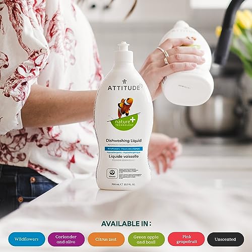 ATTITUDE Dishwashing Liquid, EWG Verified, Advanced Degreasing Power