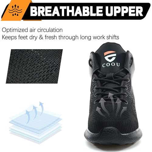 PAQOZKC Botas de Seguridad para Hombre Mujer Ligeras Botas de Trabajo con Punta de Acero Comodas Zapatos de Seguridad Caña Alta 35-48 EU