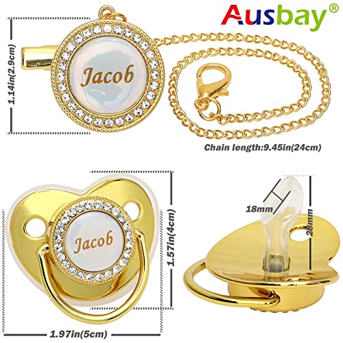 Personalized Pacifier and Pacifier Clip Set with Name, BPA Free