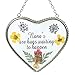 KY&BOSAM Stained Glass Nana Heart Suncatchers for Windows Hangings Decor Gifts for Nana Sun Catcher with Pressed Real Flower in the Glass Heart - Birthday Gifts for Women Nana Mother's Day Valentines Christmas
