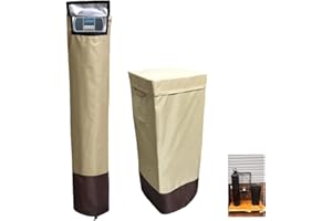 CHENGNAN Water Softener Covers for Outside Units,16’’D×35’’H,11’’D×55’’H,Water Softener Cover Outdoor,All-Weather Protection,Cover for Water Softener Outside,Beige&Tan