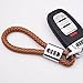 US85 For Audi Logo Emblem Key Chain Key Ring Metal Alloy BV Style Calf Leather Gift Decoration Accessories (Brown)