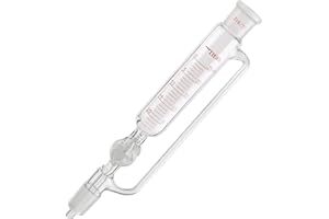 ADAMAS-BETA Glass Constant Pressure Graduated Addition Funnel with Glass Stopcock,Equalizing Dropping Funnel Chemistry Lab Glassware (A: 25ml,19/22)