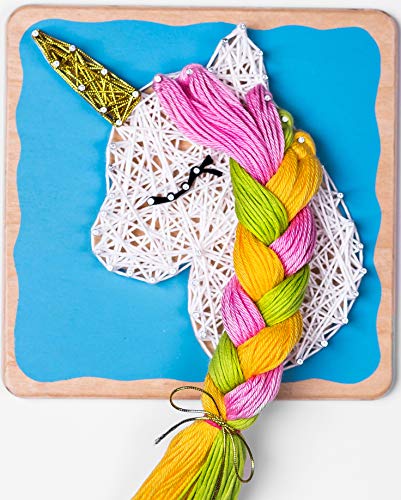 Fornel String Art Kit Unicorn- Bigger Size Canvas - Colored DIY Unicorn Art String Crafts for Girls Kids Teens Ages 8-15