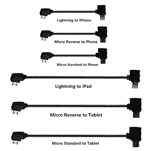 Universal Transfer Data Cable with Micro USB Standard Port to Tablet Connectiing for DJI Mavic Pro Drone Remote Controller (Standard)