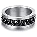 Topick Men's Fashion Black Stainless Steel Wide 8mm Spinner Chain-Shaped Ring (12)