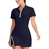 Hiverlay Tennis Dresses for Women with 2 Pockets Built in Shorts UPF 50+ Golf Dress Workout Athletic Dresses