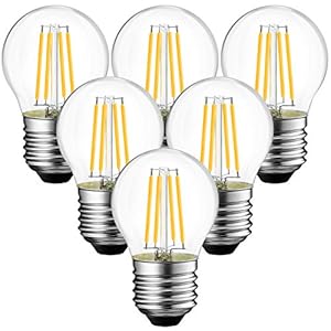 ANWIO E27 Filament LED-lamp G45 470Lm lamp 4W vervangt 40 W, 2700 K warm wit, niet-dimbare Globe LED-gloeilamp…