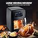XL Air Fryer with Large Viewing Window, 12Qt Large Capacity, 6-Piece Set Programmable Air Oven with 12 Pre-set Settings, Electric Hot Air Deep Fryer with 6.3Qt Extra Large Capacity Fry Pan Inside - 1700W /110V