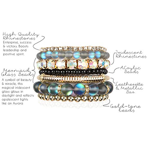 1 Multi+Stretch+Beaded+Stackable+Bracelets
