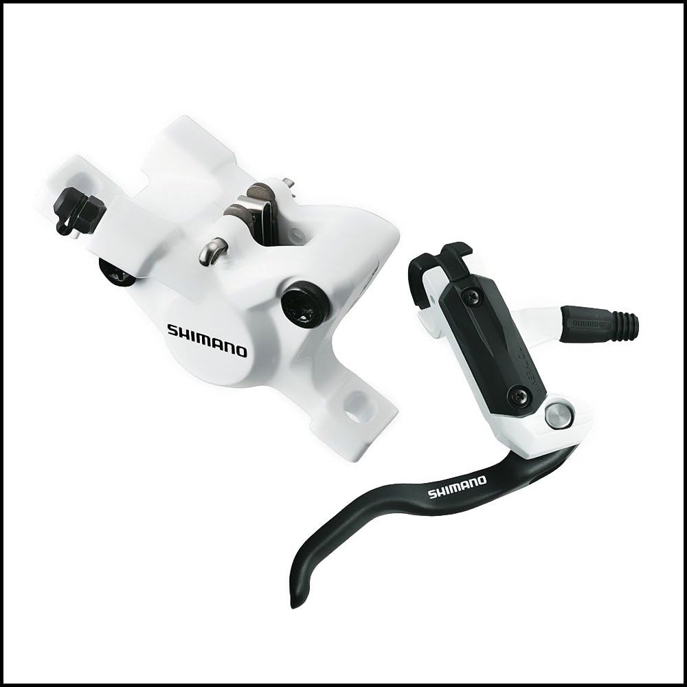 white shimano hydraulic brakes