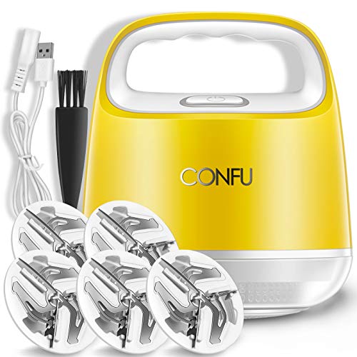 CONFU Sweater Shaver Fabric Fuzz Remover Portable Clothes Lint Shaver/Fabric Defuzzer- Rechargeable Lint Remover Bobbles-Dual Protection for Your Clothes,Lemon (5-packs)