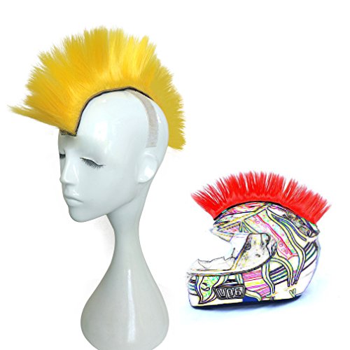 NamecuteSkinhead Wig Yellow Helmet Mohawk Wig Costumes Hairpiece