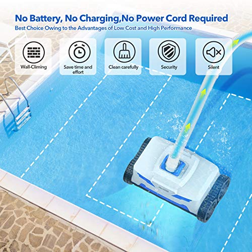 PAXCESS Pool Suction Cleaner,Wall Climbing Auto Pool Vacuum Cleaner,360