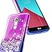 LG G4 Case w/[Tempered Glass Screen Protector], NageBee Glitter Liquid Quicksand Waterfall Floating Flowing Sparkle Shiny Bling Diamond Girls Cute Case -Purple/Blue