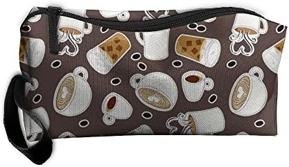 FRTSFLEE Coffee Lover Brown And Gray Pencil Case Travel Toiletry Bag Receive Bag Pencil Bag Durable Pouch Zipper Big Capacity Trave Makeup Organizer Bag