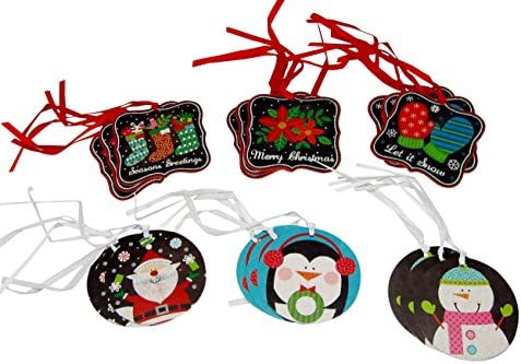 Christmas Chalkboard Gift Tags Bundle, 2 Items: 2 Sets of 9 Gift Tags Each