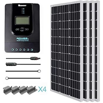 Renogy 400 Watt 12 Volt Monocrystalline Solar Starter Kit with 40A Rover MPPT Charge Controller