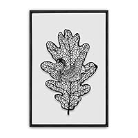 Framed Canvas Wall Art Black Leaves Canvas Prints Home Artwork Decoration for Living Room,Bedroom - 16x24 inches
