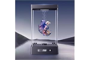 EKMOIS Smart Small Fish Tank Mini Aquarium with RGB Colors Light for Betta Fish Starter Kit, Adjustable Temperature and Brightness, Desktop Fish Tank for Room Decor, Smart Control with Apps