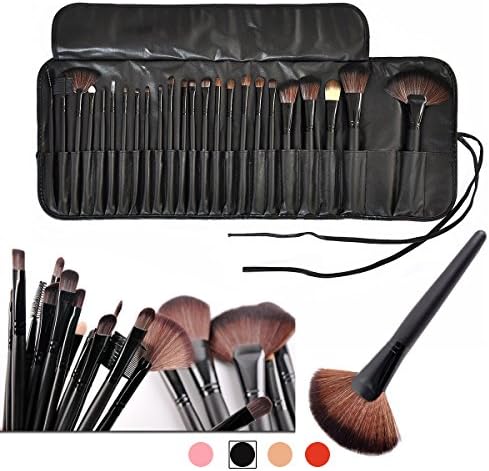 Alinshi 24 Piece Pro Makeup Brushes Set (Black)