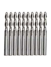CNC. Conjunto de mechas de carburo de 1 8 pulgadas de punta redonda con doble filo para rebajadora, paquete de 10 unidades