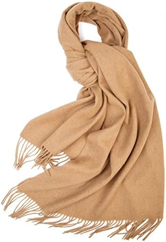 Thorn Bird Solid Cashmere Scarf with Tassels Warm Blanket Wool Wrap Shawl Scarf (Camel)