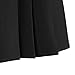 Women's Elastic Waist Plaid Pleated Skirt Tartan Skater School Uniform Mini Skirts (Small, Solid Balck)