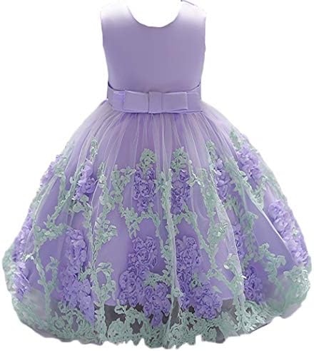 Newborn Baby Girls Dress Tulle Wedding Floral Bowknot