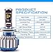 Hivehicle H4 LED Headlight Bulbs conversion kit Hi/Lo Beam-Cree Chips-7600Lm- 6000K -72W,Cool White,2 yr Warranty(T1 Series)
