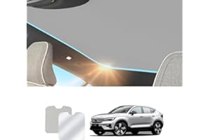 AKARIN Foldable Roof Sunshade Compatible for Volvo c40 Recharge 2021-present ec40 Accessories Upgraded Heat Reflective Car Interior Window Sunroof Sun Shade (Beige)